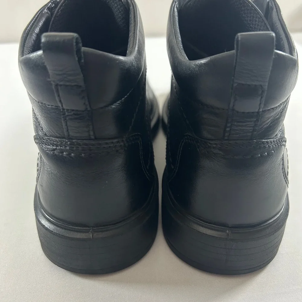 ECCO Chukka Boots Mens 13/EU47 Black Leather Gore-Tex Waterproof Square Toe